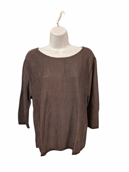 Powwow Sweaters - POWWOW Knit Round Neck Sweater Women’s Size 2 Brown 7309